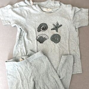Serendipity Organics Tees with Sea Shells Bundle of 2 with matching leggings